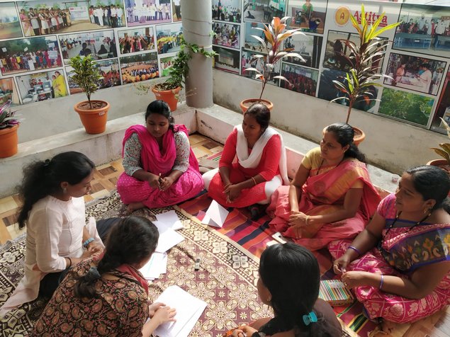 6 Enumerators during a training session with Rucha Vasumati Satish